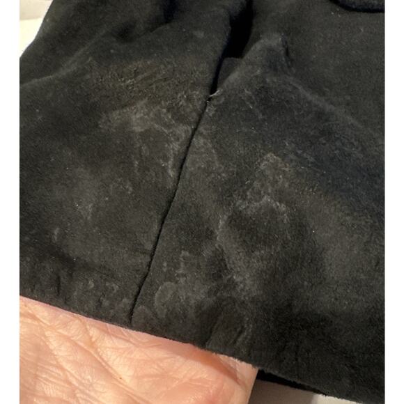 Free People Black Suede Leather Jacket Studs Women’s Size XS Flared Sleeves READ - Picture 15 of 16